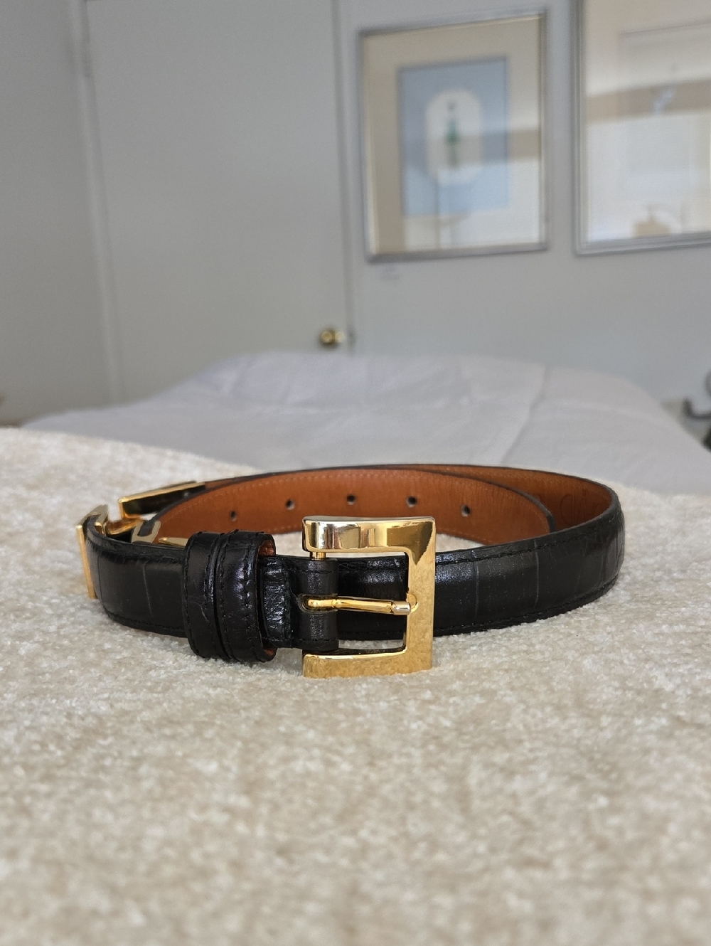 MCM Black Leather belt